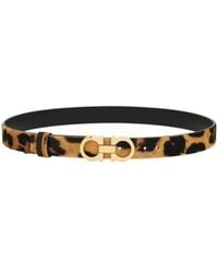 Ferragamo - Ferragamo Printed Adjustable Gancini Belt - Lyst