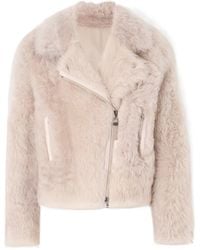Brunello Cucinelli - Leather-Trimmed Shearling Jacket - Lyst