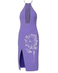 David Koma - Asymmetric Embellished Floral Midi Dress - Lyst