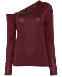 Brunello Cucinelli - One-Shoulder Chain-Embellished Top - Lyst