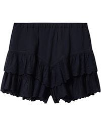Isabel Marant - Isabel Marant Étoile Embroidered Ruffle Shorts - Lyst