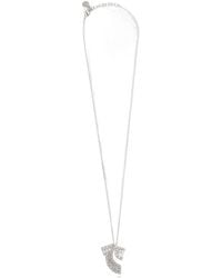 Ferragamo - Ferragamo Embellished Pendant Chained Necklace - Lyst
