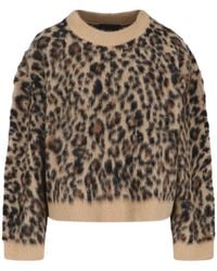 Nili Lotan - Leopard Printed Brushed Sweater - Lyst