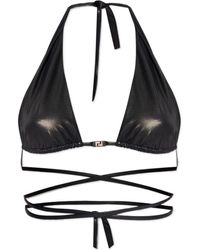 Versace - Greca-Detailed Triangle Bikini Top - Lyst