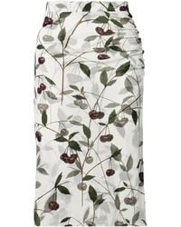 Stella McCartney - Pleated Printed Midi Skirt - Lyst