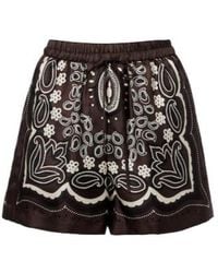 Nili Lotan - Frances Printed Silk Twill Shorts - Lyst