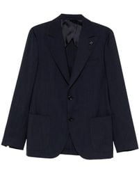 Lardini - Button Pin Virgin-Wool Jacket - Lyst