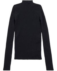 Balenciaga - High-Neck Knitted Top - Lyst