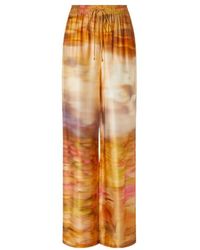 Pinko - Abstract-Print Drawstring Trousers - Lyst