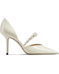 Jimmy Choo - Pearl-Embellished Pointed-Toe Pumps - Lyst