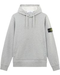 Stone Island - 6100062 Organic Mlange Cotton Fleece Hooded Sweatshirt - Lyst