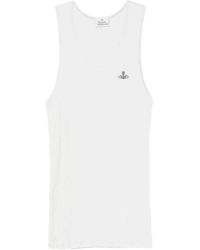 Vivienne Westwood - Logo Embroidered Sleeveless T-Shirt - Lyst