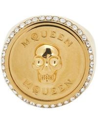 McQueen - Sovereign Skull Embellished Ring - Lyst