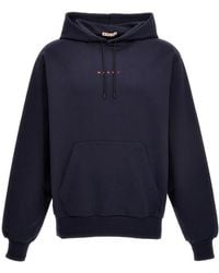 Marni - V-Neck Hoodie For Featuring A Kangaroo Pocket And Logo - Lyst