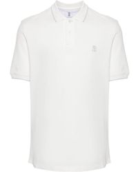 Brunello Cucinelli - Logo-Embroidered Short-Sleeved Polo Shirt - Lyst