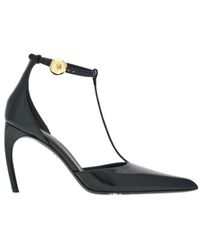 Ferragamo - T-Strap Pointed-Toe Pumps - Lyst