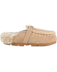 Mou - Shearling Trim Mules - Lyst