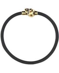 McQueen - Skull Charm Cord Bracelet - Lyst
