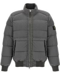 Stone Island - Quilted Padded Jacket With High Collar And Distinctive Patch - Lyst