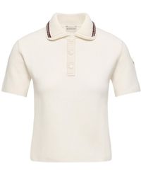 Moncler - Cotton Knit Polo Shirt - Lyst