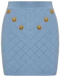 Balmain - Pattern-Jacquard Miniskirt - Lyst
