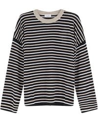 Brunello Cucinelli - Striped Crew-Neck Top - Lyst