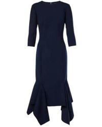 Oscar de la Renta - Pleated Wool-Blend Midi Dress - Lyst