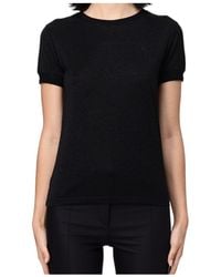 Patrizia Pepe - Strass Logo Detail Knit T-Shirt - Lyst
