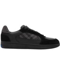 Burberry - Leather Check Terrace Sneakers - Lyst