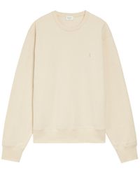 Saint Laurent - Logo-Embroidered Cotton Sweatshirt - Lyst