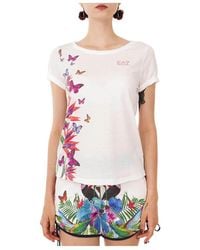 EA7 - Logo Printed T-Shirt - Lyst