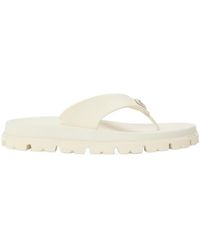Prada - Logo Flip-Flops - Lyst