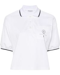 Brunello Cucinelli - Cotton Cropped Polo Shirt - Lyst