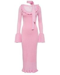 Blumarine - Ruffled Wool Midi Dress - Lyst