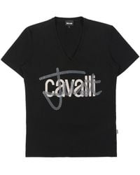 Just Cavalli - Letter Printed T-Shirt - Lyst