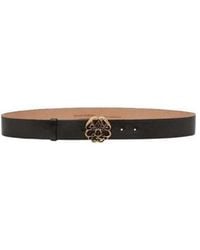 McQueen - Logo Plaque Buckle Belt - Lyst