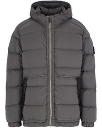 Stone Island - Logo Patch Hooded Puffer Jacket - Lyst