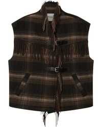 Isabel Marant - Isabel Marant Étoile Checked Fringed Cape - Lyst