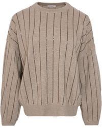 Brunello Cucinelli - Sequined Knit Jumper - Lyst