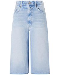 Mother - Low-Rise Wide-Leg Denim Shorts - Lyst