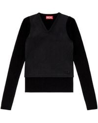DIESEL - M-Rosel Knitted V-Neck Top - Lyst