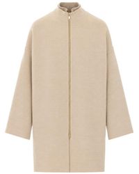 Fabiana Filippi - Ribbed Collar Zip-Up Coat - Lyst