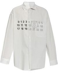 MM6 by Maison Margiela - Panelled Stripe Detailed Long-Sleeve Shirt - Lyst
