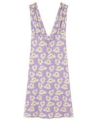 Versace - Poppies V-Neck Midi Dress - Lyst