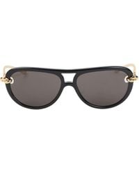 Bottega Veneta - Eyewear Knot Aviator Sunglasses - Lyst