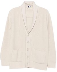 Fedeli - Ribbed-Knit Shawl-Collar Cardigan - Lyst