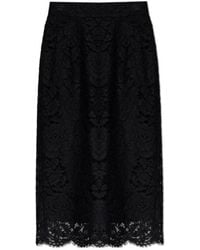 Dolce & Gabbana - Lace Scalloped-Hem Midi Skirt - Lyst