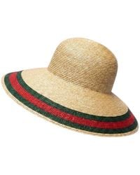 Gucci - Web Detailed Woven Hat - Lyst