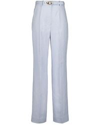Zimmermann - Pinstripe Belted Trousers - Lyst