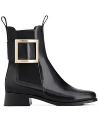 Roger Vivier - Très Vivier Metal-Buckled Chelsea Boots - Lyst